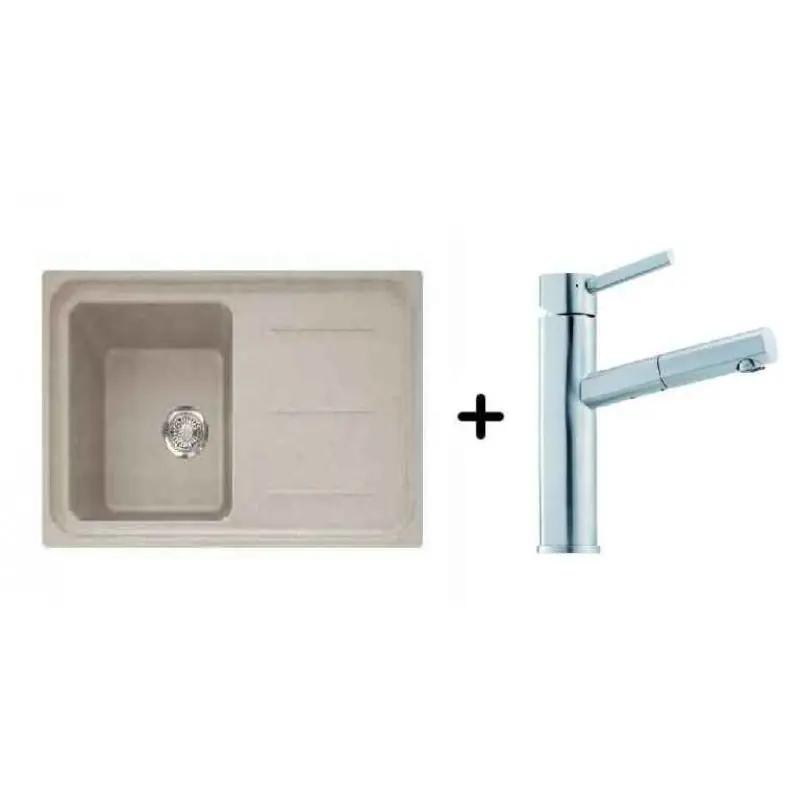 Franke SET G14 Fragranit Spüle IMG 611-78.099 sahara + Küchenarmatur FC 7986 Gaia Bestseller