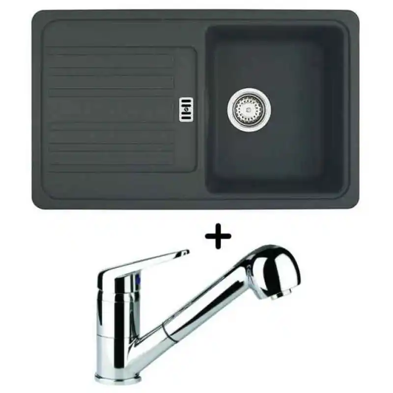 Franke SET G18 Fragranit Einbauspüle EFG 614-78 graphit + Küchenarmatur FC 9541.031 Zertifiziert
