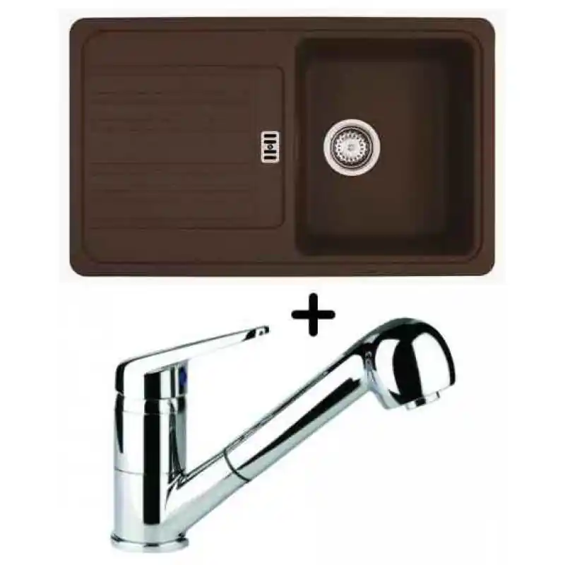 Franke SET G18 Fragranit Einbauspüle EFG 614-78 chocolate + Küchenarmatur FC 9541.031 Meistverkauft