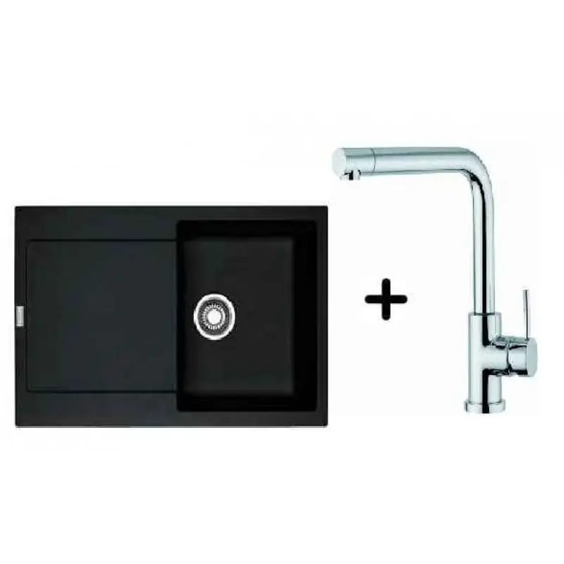 Kracherpreis Franke SET G39 Fragranit Spüle MRG 611.071 onyx + Küchenarmatur Samoa