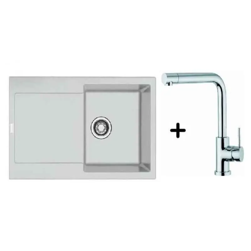 Franke SET G39 Fragranit Spüle MRG 611.098 silber + Küchenarmatur Samoa Saisonangebot