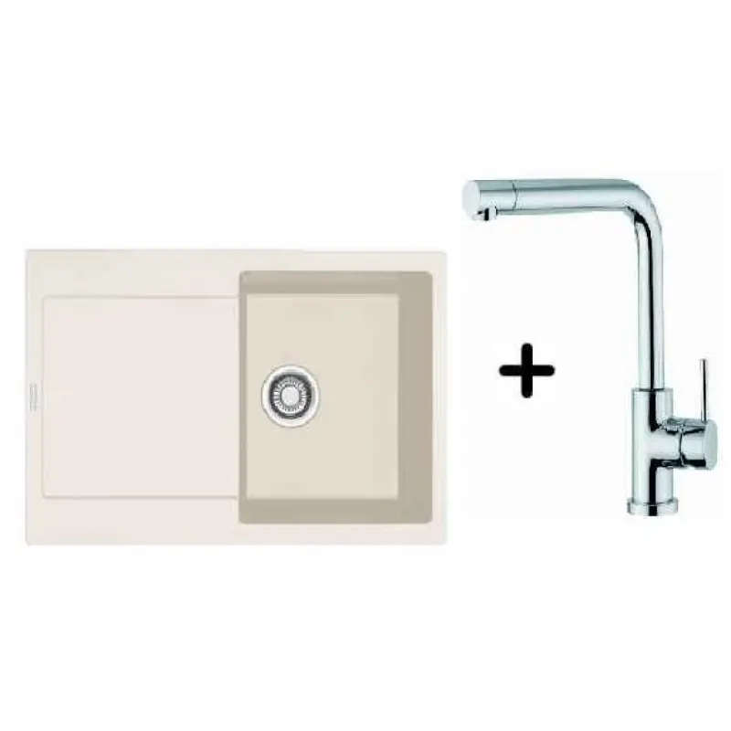 Versand Am Gleichen Tag Franke SET G39 Fragranit Spüle MRG 611.073 Magnolia + Küchenarmatur Samoa