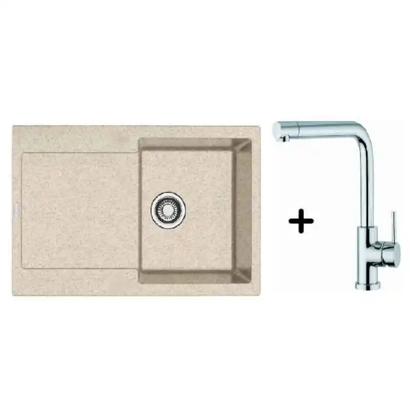 Franke SET G39 Fragranit Spüle MRG 611.085 beige + Küchenarmatur Samoa Neue Kollektion