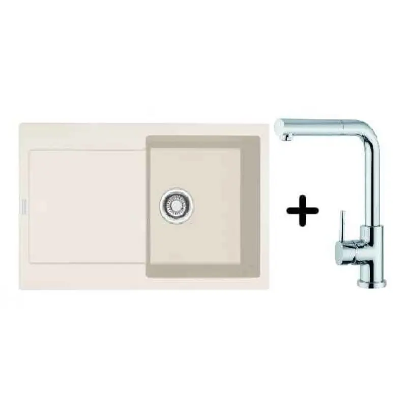 Preis Gesenkt Franke SET G40 Fragranit Spüle MRG 611.073 Magnolia + Armatur FN0147 mit Schlauchbrause