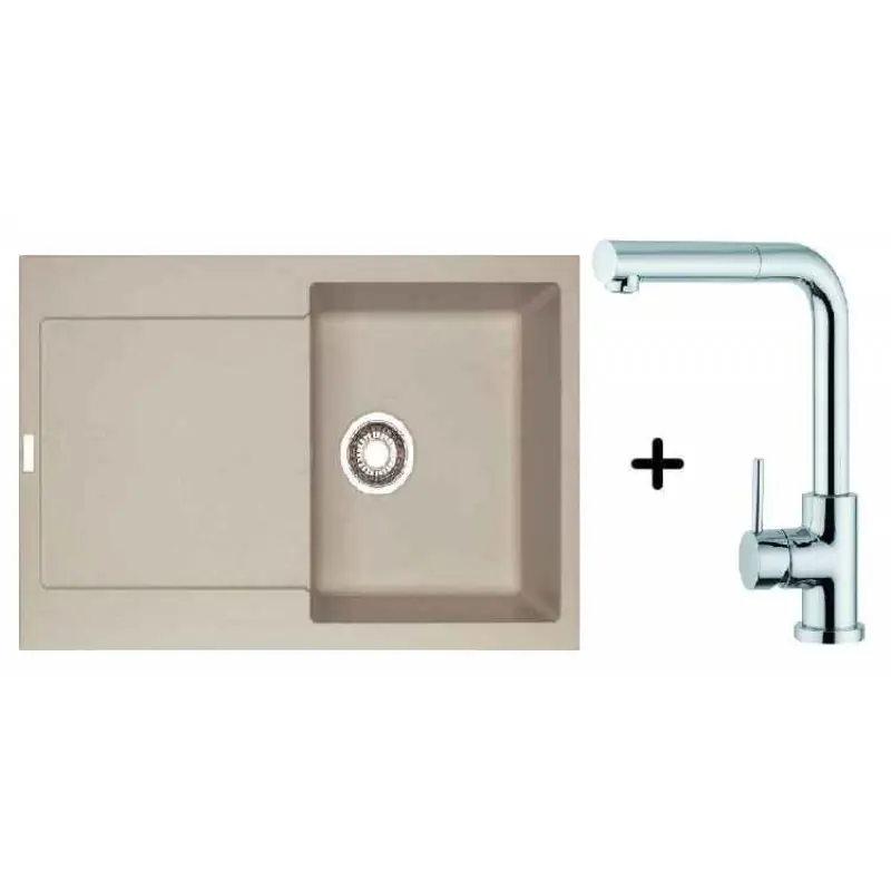 Franke SET G40 Fragranit Spüle MRG 611.082 sahara + Küchenarmatur FN 0147 Schlauchbrause Markenprodukt