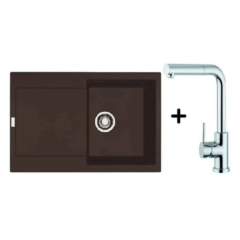 Franke SET G40 Fragranit Spüle MRG 611.070 chocolate + Küchenarmatur FN0147/Schlauchbrause Must-Have