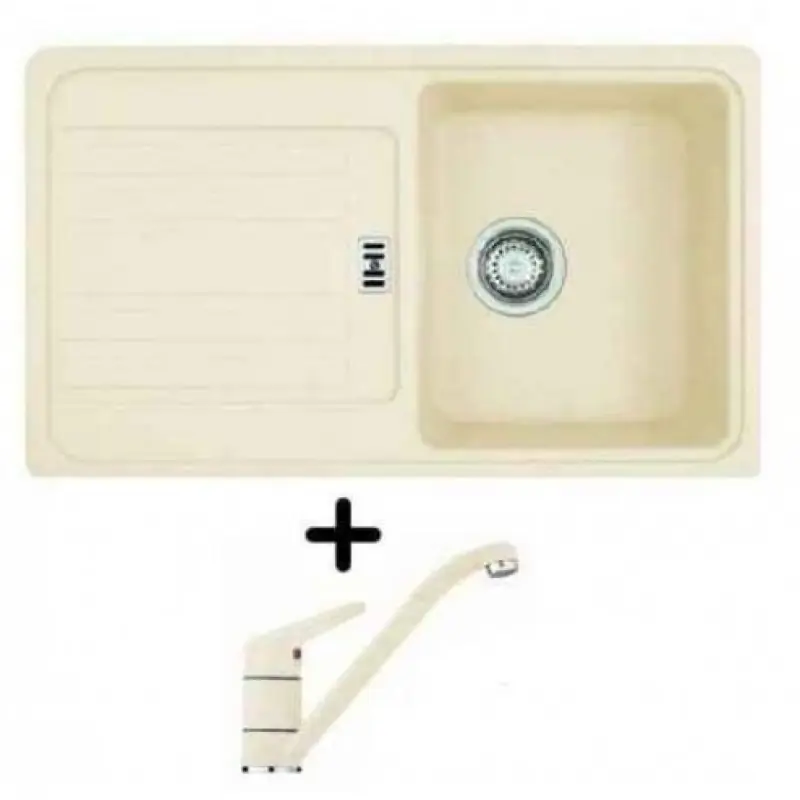 Franke SET G19 Fragranit Einbauspüle EFG 614-78 Magnolia + Küchenarmatur FC 9541.073 Sichere Zahlung