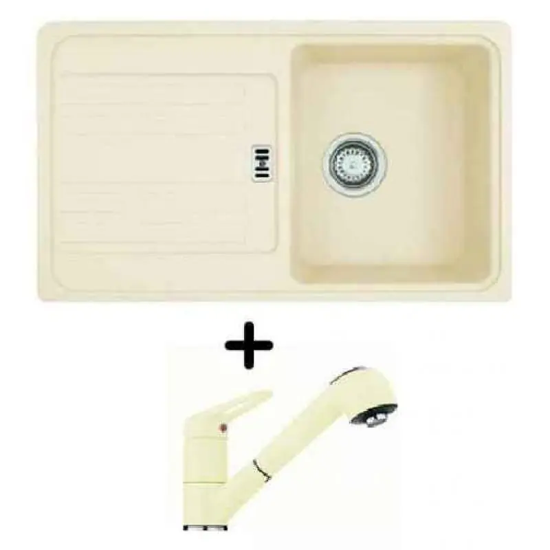 Franke SET G20 Fragranit Einbauspüle EFG 614-78 Magnolia + Küchenarmatur FC 9547.070 Sonderangebot