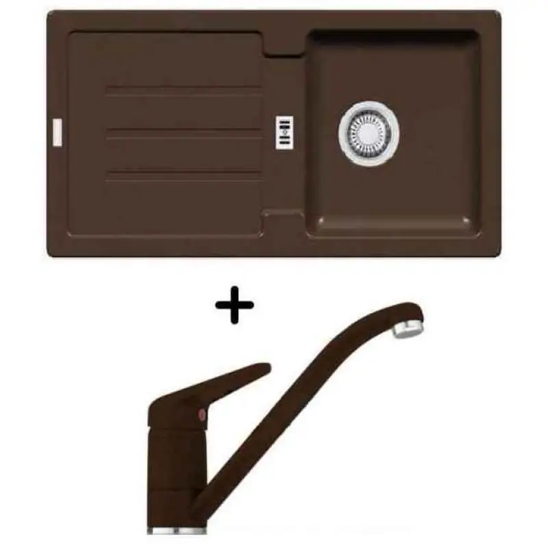 Franke SET G27 Fragranit Spüle STG 614 chocolate + Küchenarmatur FC 9541.070 Letzte Chance