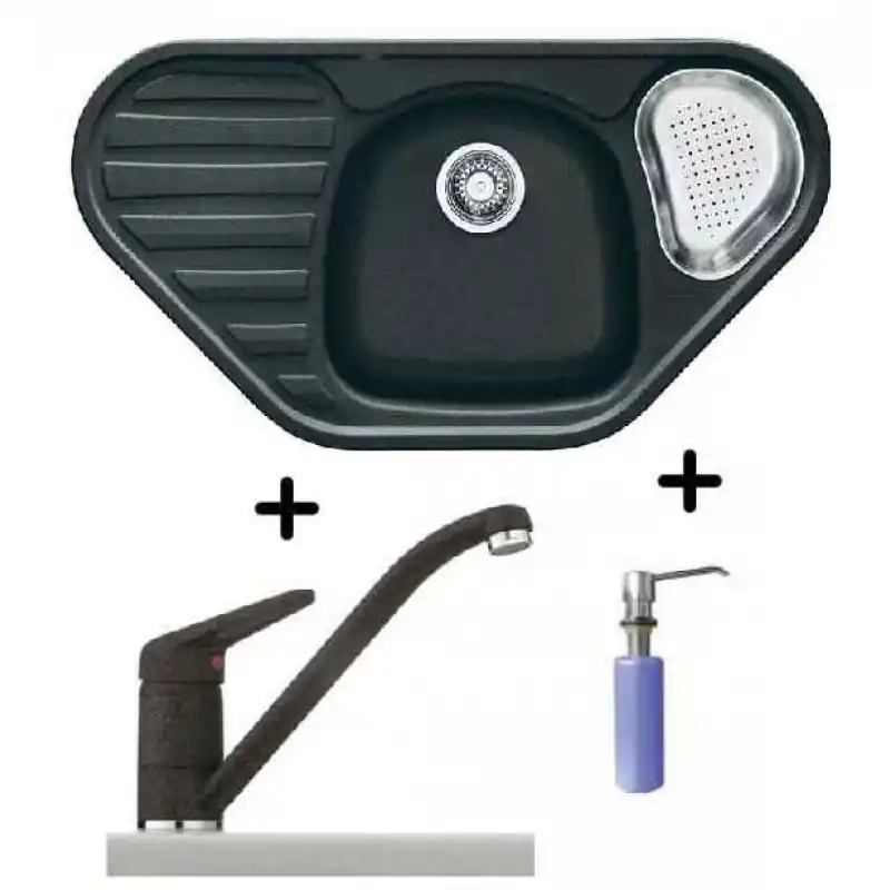 Franke SET G47 Fragranit Spüle COG 651E graphit + Armatur FC 9541.099 + Spülmittelspender Sichere Zahlung