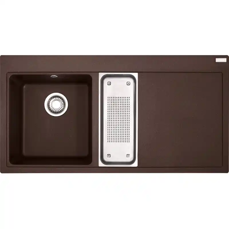 Franke Mythos MTG 651-100 Fragranit DuraKleen, Chocolate, Becken links 114.0476.992 Top-Preis