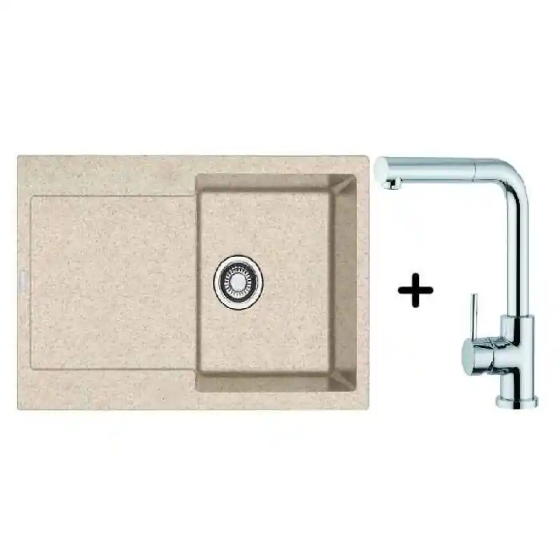 Meistverkauft Franke SET G40 Fragranit Spüle MRG 611.071 beige+ Küchenarmatur FN 0147 mit Schlauchbrause