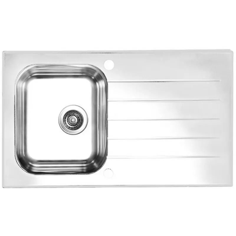 Expressversand ALVEUS GLASSIX 10 Küchenspüle, 860 x 500 mm, Edelstahl/Glas, weiß 1099462