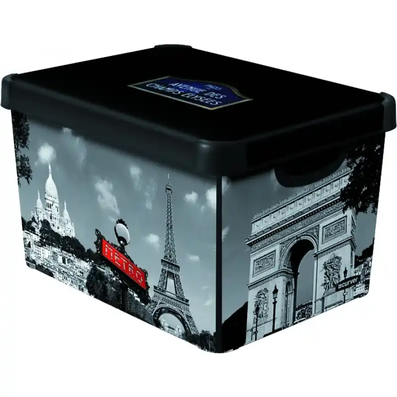 Preis Gesenkt CURVER PARIS L Dekorative Aufbewahrungsbox 39,5 x 29,5 x 24 cm 04711-P35