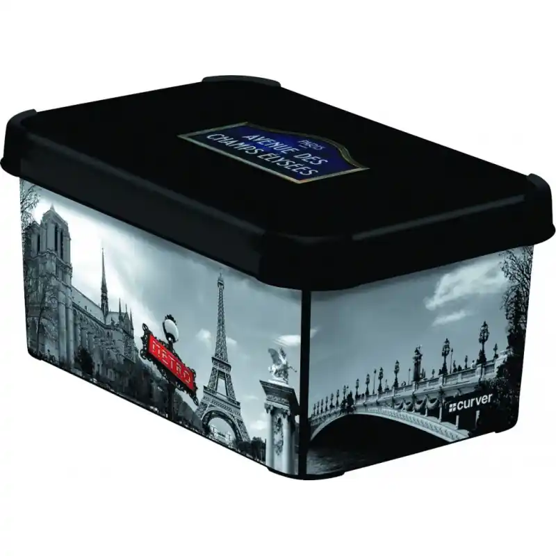 CURVER PARIS S Dekorative Aufbewahrungsbox 29,5 x 19,5 x 13,5 cm 04710-P35 Zertifiziert