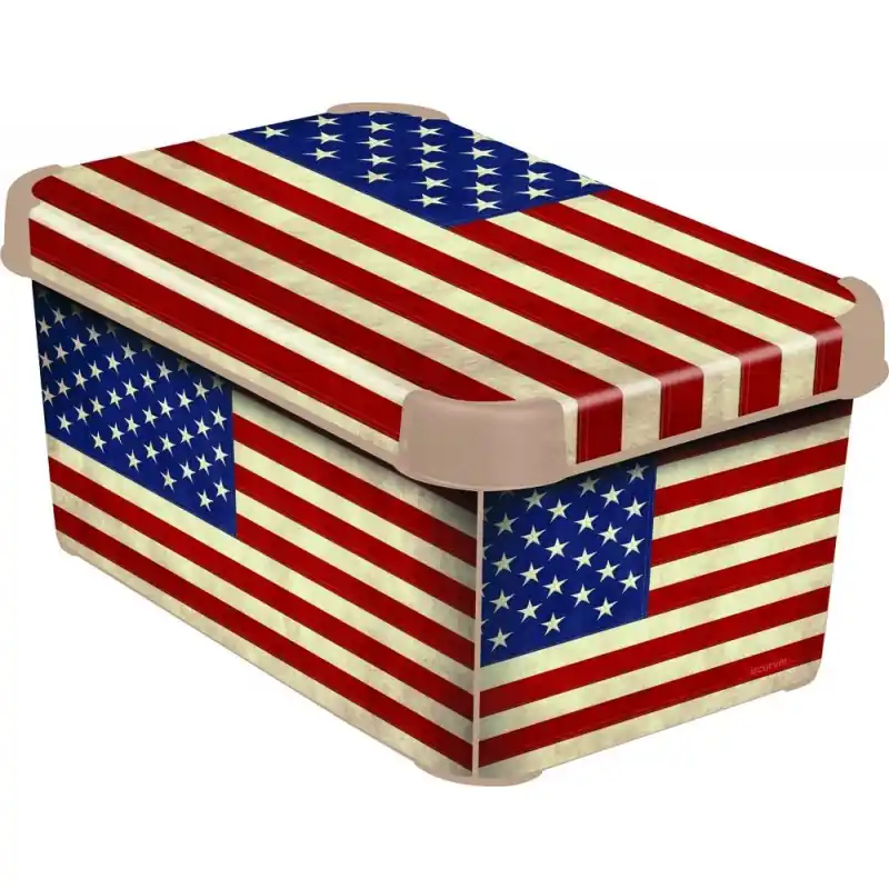 CURVER AMERICAN FLAG S Dekorative Aufbewahrungsbox 29,5 x 19,5 x 13 cm 04710-A33 Must-Have