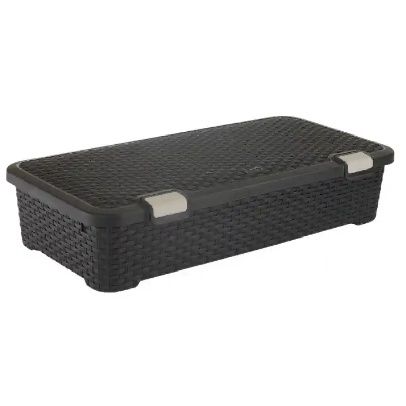 CURVER Style Unterbettbox Rollbox Rattan, 80 x 40 x 19 cm, 42L, dunkelbraun, 01704-210 Garantierte Lieferung