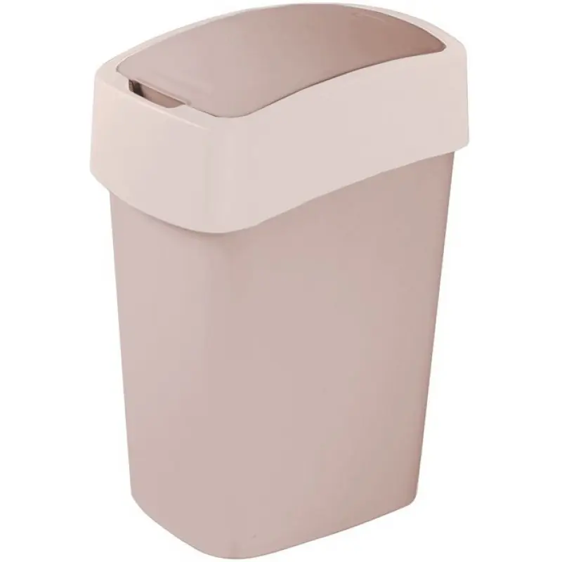 Markenware CURVER Mülleimer FLIP BIN Klappdeckel, 47 x 26 x 34 cm, 25 l, savana, 02171-844