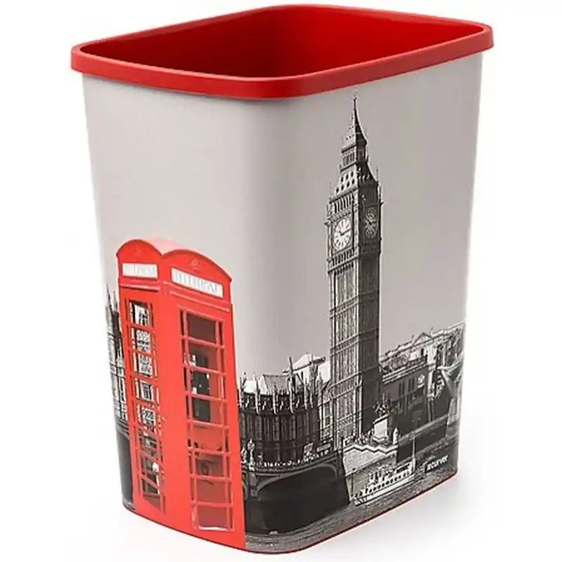CURVER FLIPBIN LONDON 25l Papierbkorb ohne Deckel 39 x 32 x 25 cm 02174-L12 Preisreduziert