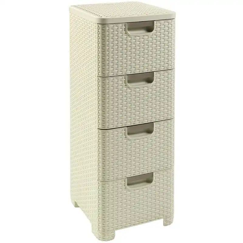 CURVER STYLE 4x14L Schubladenchrank 33 x 38 x 79 cm creme 06605-885 Solange Der Vorrat Reicht