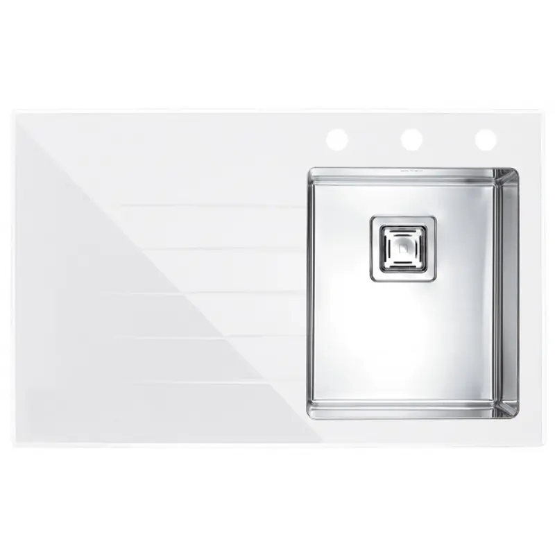 Heißes Angebot ALVEUS CRYSTALIX 10 Küchenspüle, weiß, 860 x 540 mm, rechts 1099632