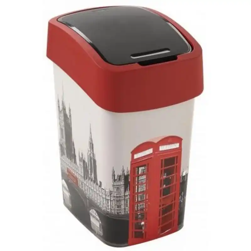 CURVER FLIP BIN LONDON 25L Abfallbehälter 47 x 26 x 34 cm grau/rot 02171-L11 Jetzt Bestellen