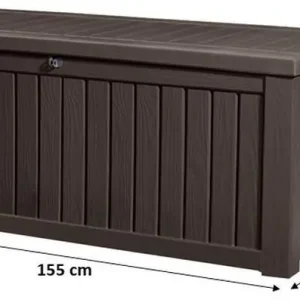 KETER ROCKWOOD 570L Garten-Aufbewahrungsbox 155 x 72,4 x 64,4 cm, braun 17197729 Sofort Bestellen