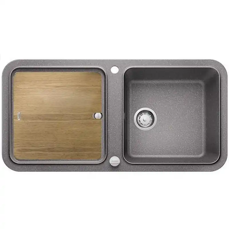 BLANCO Yova XL 6 S SILGRANIT alumetallic mit Esche-Compound-Arbeitsbrett 519585 Preis Gesenkt