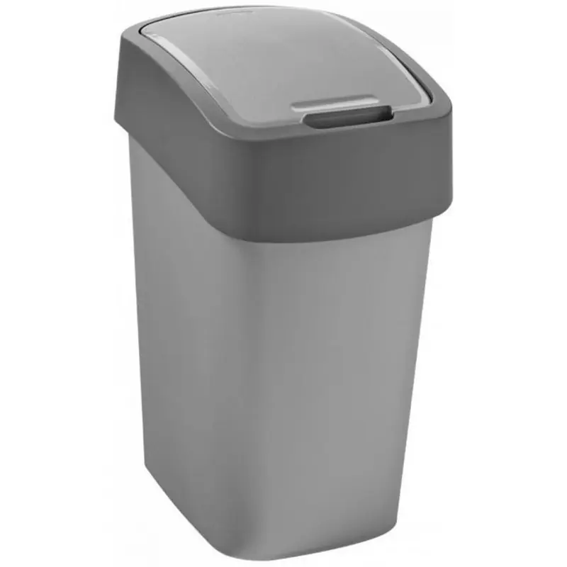 Neu Im Sortiment CURVER FLIP BIN 9L Mülleimer 35 x 18,9 x 23,5 cm silber/grau 02170-686