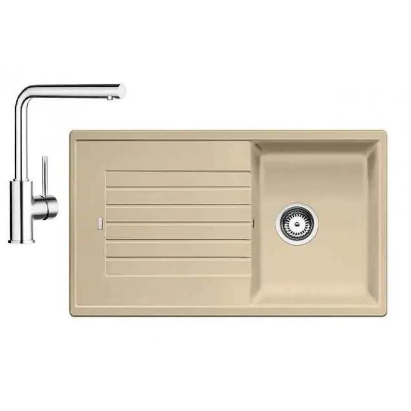 Direktkauf BLANCO SET ZIA 45 SL Einbauspüle beige champange + Küchenarmatur MILA