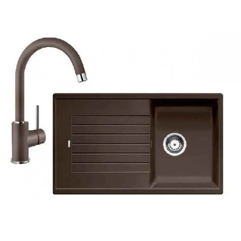 BLANCO SET ZIA 45 SL Einbauspüle coffee + Küchenarmatur MIDA coffee Beliebt
