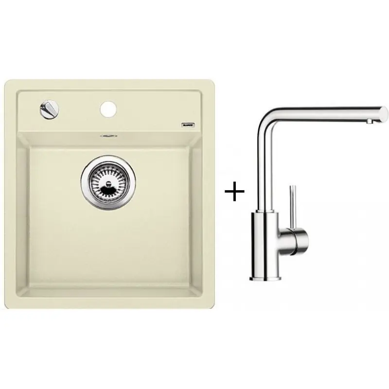 Sonderangebot BLANCO SET DALAGO 45 SILGRANIT jasmin + Armatur Mila