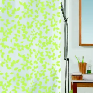 Spirella Blatt Duschvorhang Grün 180 x 200 cm 1008184 Begrenztes Angebot