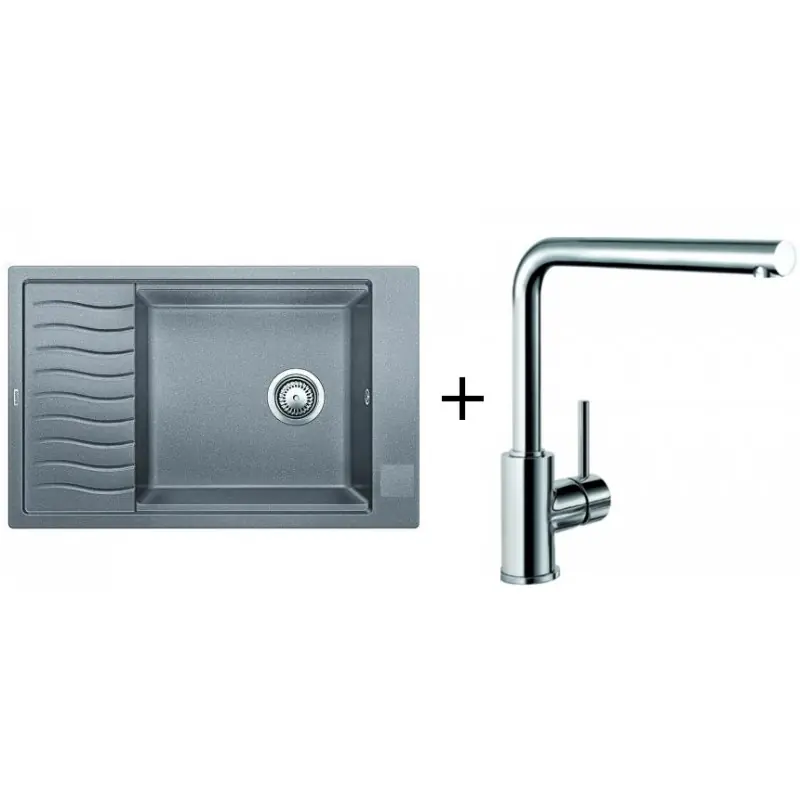 BLANCO SET BLANCOELON XL 6 S Einbauspüle aluminium + Küchenarmatur Mila chrom Schnäppchen