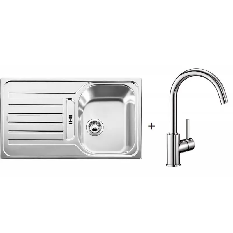 Direkt Vom Hersteller BLANCO SET Lantos 45 S-IF Edelstahlspüle Bürstfinisch + Küchenarmatur Mida chrom
