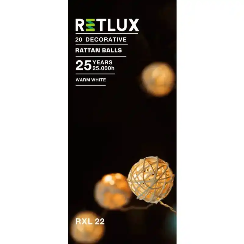 Must-Have RETLUX RXL 22 20 LED Rattan Balls WW 0,5 M Lichterkette 50001456