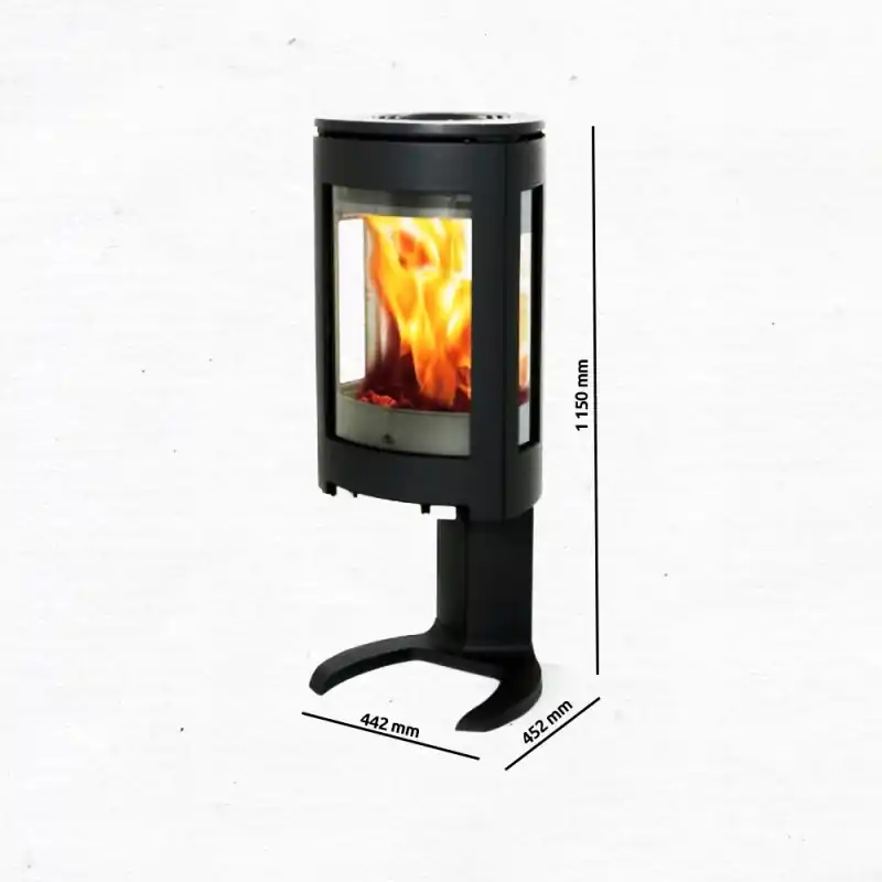 Jotul F 374 CB Kaminofen, Schwarzer Lack mit Gusseisen Bein, 350972+351162 Garantierte Lieferung