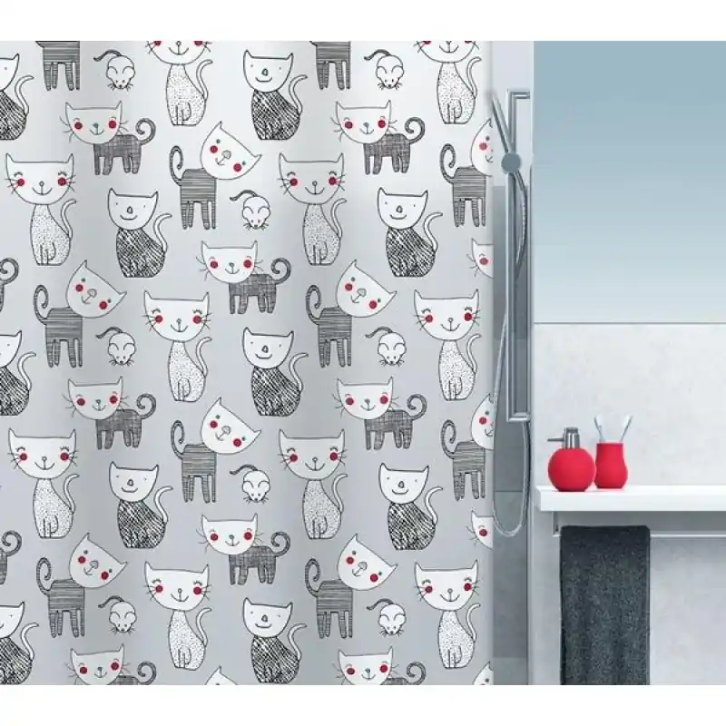 Spirella Mizzy Duschvorhang 180 x 200 cm Schwarz 1015237 Versand Am Gleichen Tag