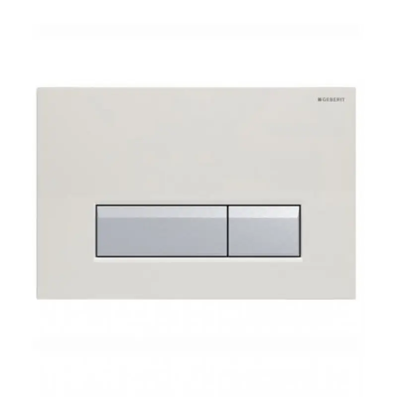 Preis Gesenkt GEBERIT SIGMA 40 Betätigungsplatte, Glas weiß/Aluminium gebürstet 115.600.SI.1