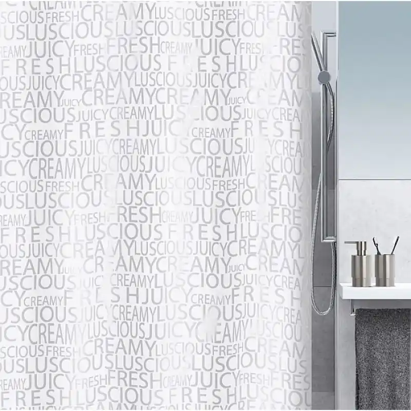 Spirella Creamy Duschvorhang 180 x 200 cm Silber 1016276 Sonderaktion