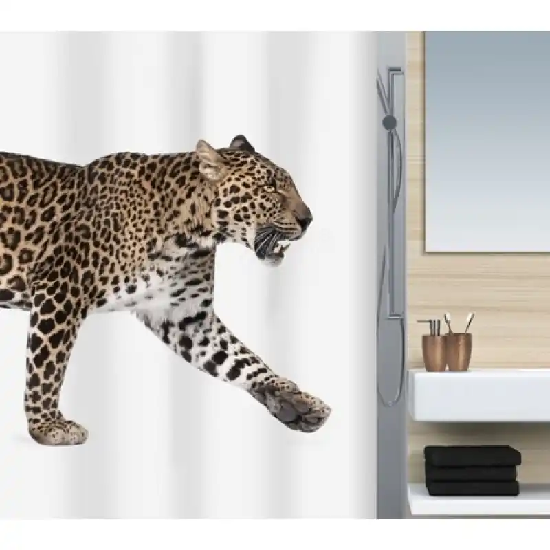 Spirella Leopard Duschvorhang 180 x 200 cm 1016405 Top-Preis