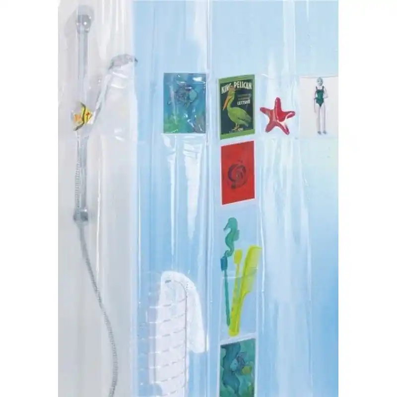Versand Am Gleichen Tag Spirella Riff Duschvorhang 180 x 200 cm Klar 1039048