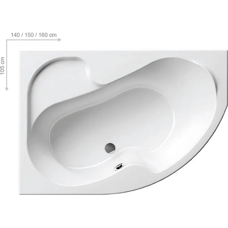 RAVAK ROSA I Badewanne 150 x 105 L snowwhite CK01000000 Bestseller