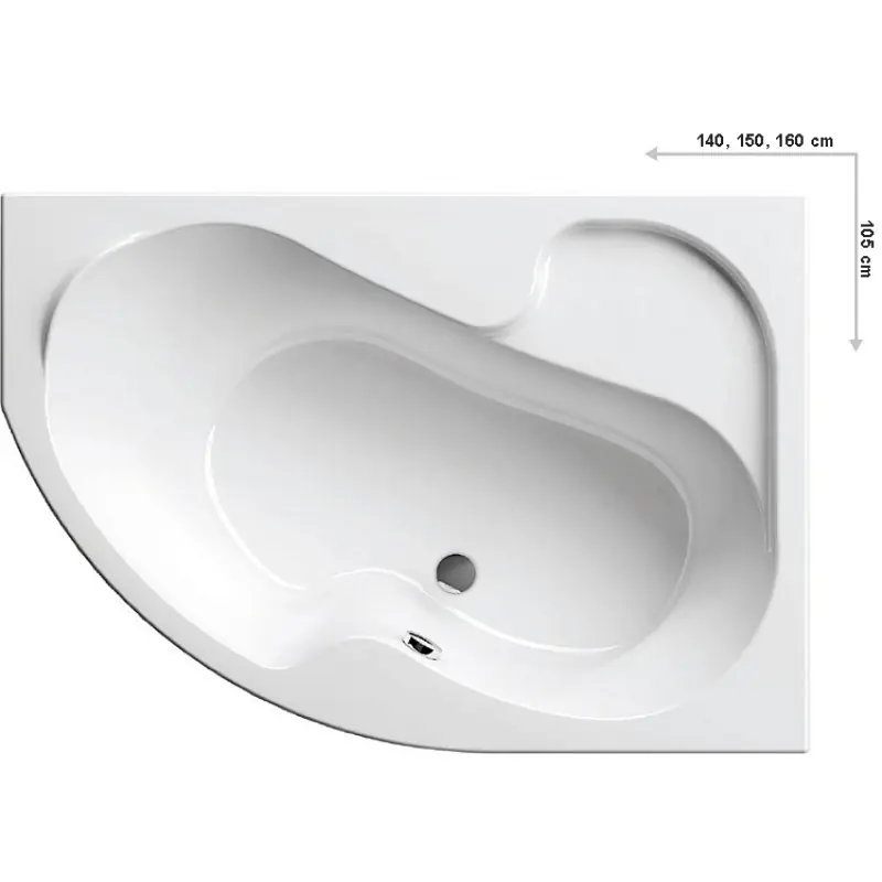 RAVAK ROSA I Badewanne 140 x 105 R snowwhite CV01000000 Geprüft