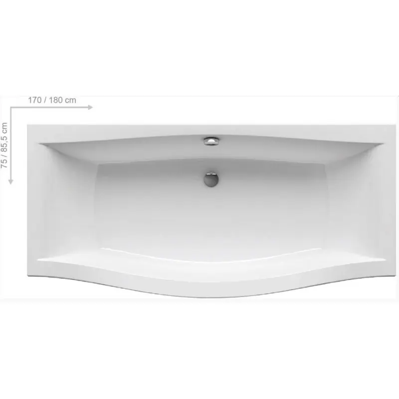 RAVAK MAGNOLIA Badewanne 180 x 75 snowhite, C601000000 Zertifiziert