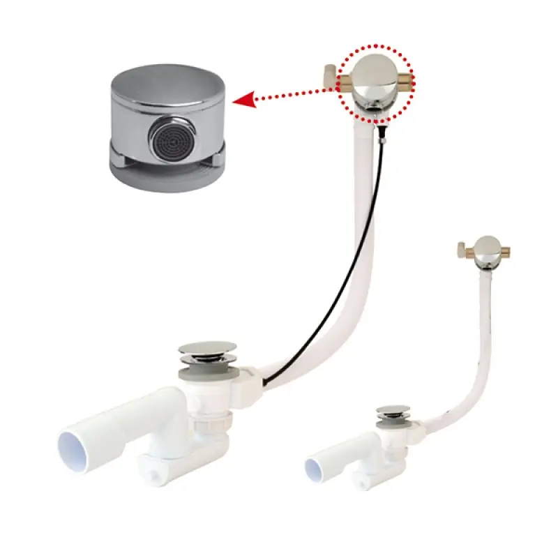 RAVAK Badewanne Ablaufkomplett mit Wässerung Überlauf bowden - chrom X01316 Bestseller
