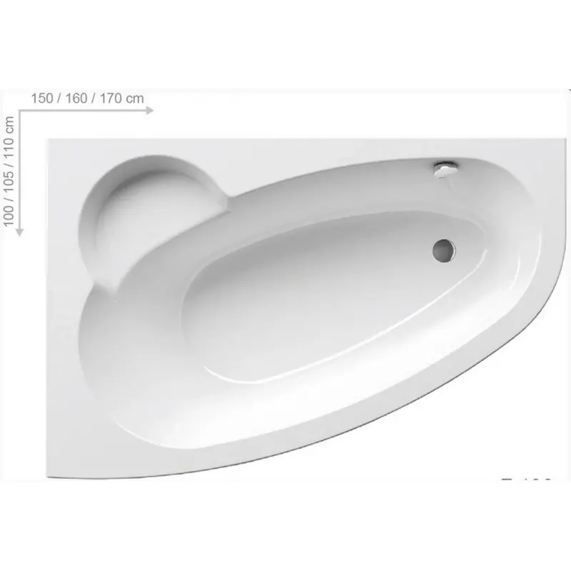 Markenware RAVAK ASYMMETRIC Badewanne 160 x 105 L snowhite, C461000000