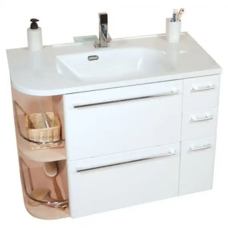 RAVAK SDZU Praktik S R Waschtischunterschrank, Strip Onyx/weiß X000000323 Online Kaufen
