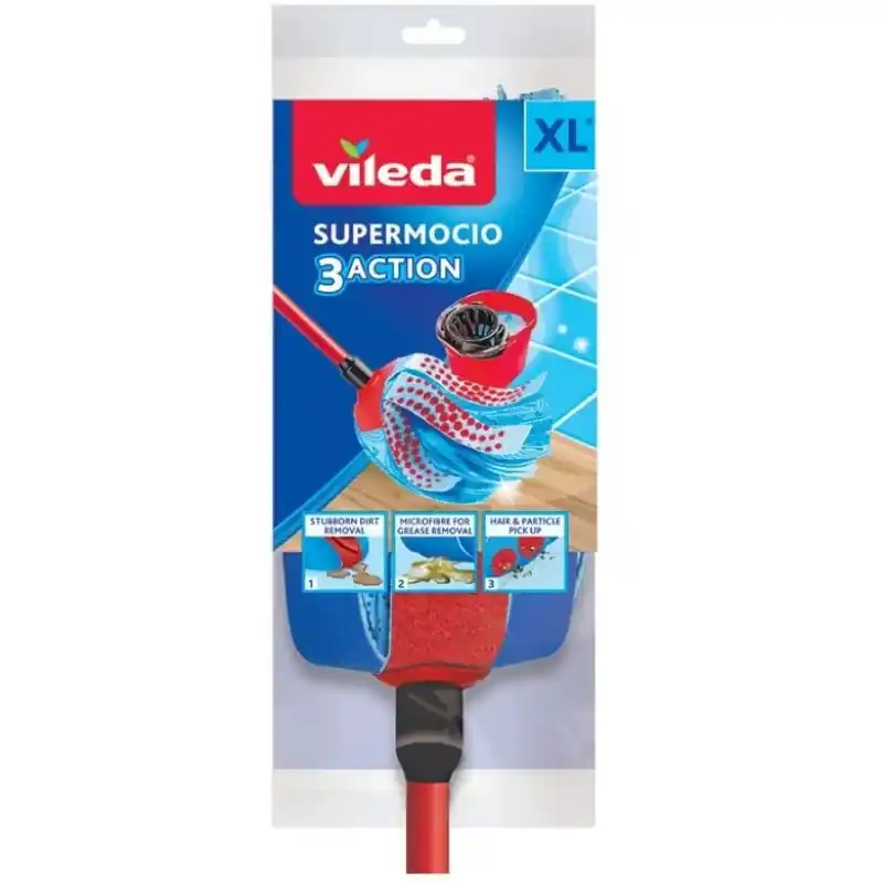Bestpreis VILEDA SuperMocio 3xAction Velour mit Stiel 148059