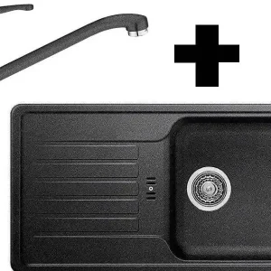 Preis Gesenkt BLANCO SET Granit Spüle FAVOS mini anthrazit + Küchenarmature DARAS anthrazit